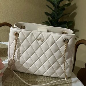 Kate Spade Carey Quilted Tote in Parchment color